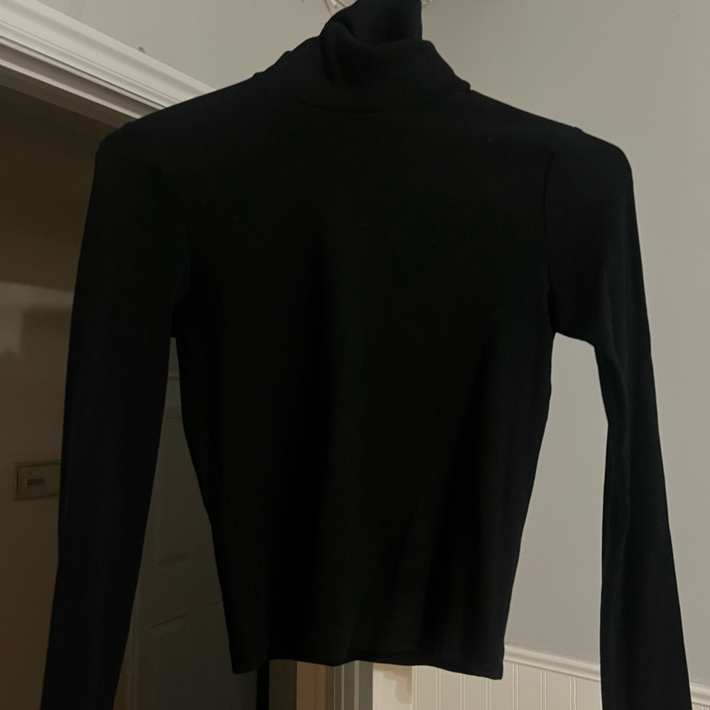 zara black ribbed turtleneck